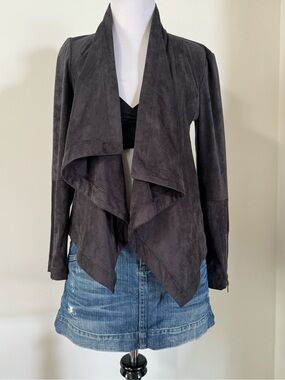 Women's cupcake and cashmere Draped Open Front Jacket - Charcoal Gray